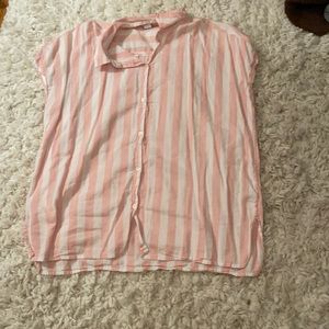 Pink and white button down shirt